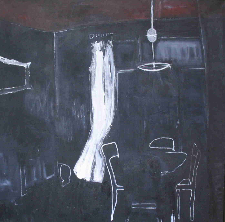 achterkamer, acryl op doek, 120×120, 2004