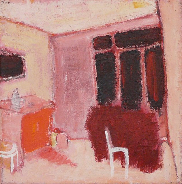 achterkamer, acryl op doek, 24x24, 2003