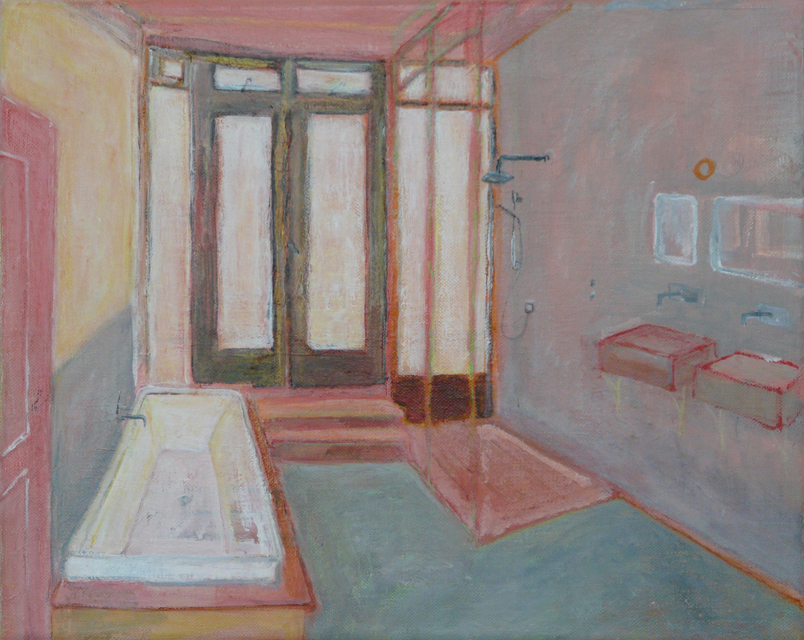badkamer Groningen, acryl op doek, 24x30, 2010