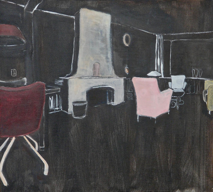 woonkamer, acryl op doek, 45x50 2010